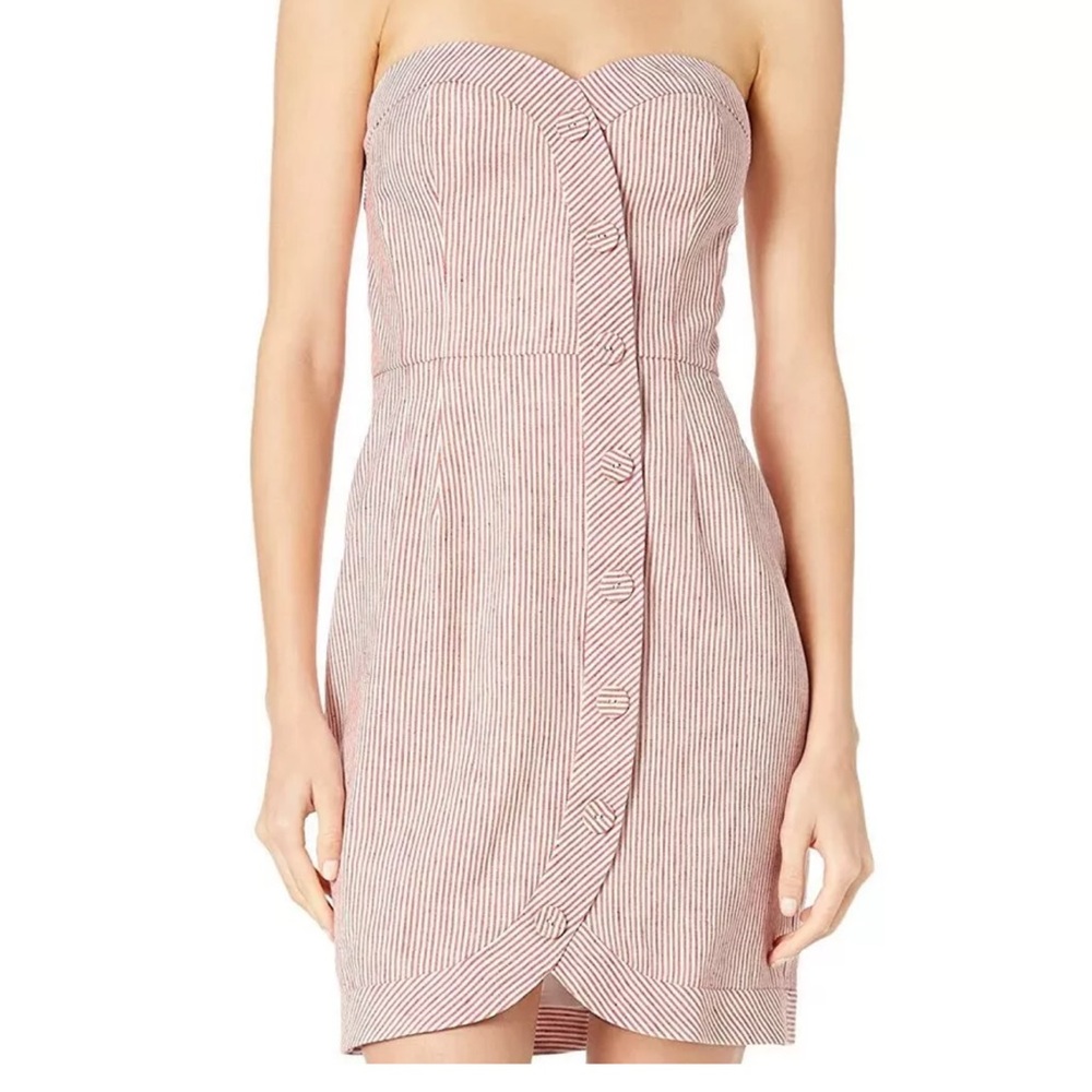 BCBGMAXAZRIA Pinstriped Bustier Dress NWT